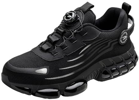 Sicherheitsschuhe Herren S3 Explorer 3.0 Arbeitsschuhe Damen Leicht Trends Drehknopf Stahlkappenschuhe Anti-Smash und Anti-Punktur Schutzschuhe Arbeit Versicherung Schuhe Unisex Extra Weite Sneaker