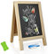 A Boards Pavement Signs, Small Blackboard 25 x 40 cm (9.84 x 15.7in) Double Sided Easel Freestanding Menu Board Advertising Board for Café Shop Pub Outdoor