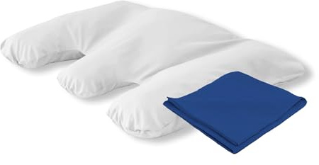 My Neck Kissen & Jersey Kissenbezug (50x70 cm), blau: Ergonomisches Orthopädisches Kissen für Nackenschmerzen mit 100% Baumwollbezug, Maschinenwaschbar, für Seitenschläfer und Rückenschläfer - HEFEL