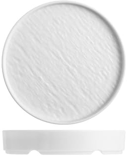 H&H Set 3 Piatti Melamina Bianco Cm22,5XH3,5