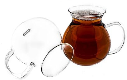 Elegante 6-tlg Teegläser mit Henkel aus Borosilkatglas, Hitzebeständig - 200 ml