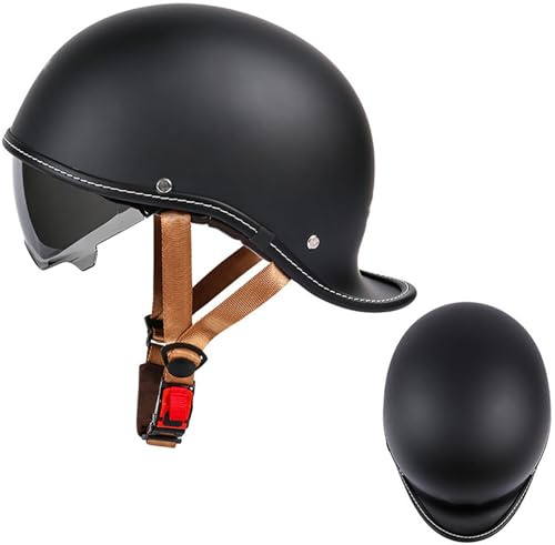 Casco Aperto Moto Mezzo Casco Con Visiera Parasole, Vintage Caschi Jet Caschi Cromwell Per Uomo E Donna Adulto, Retro Demi-Jet Casco Da Moto Casco A Scodella Omologato DOT/ECE