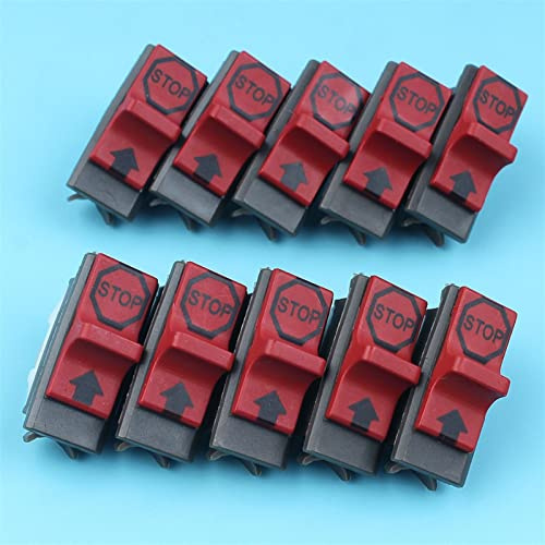 XUBOR Kit de 10 interruptores de Encendido y Apagado for motosierras Husqvarna 137 142 36 41 42 136 50 51 55 61 141 266 268 272 281 288 Kit de Interruptor de Motosierra