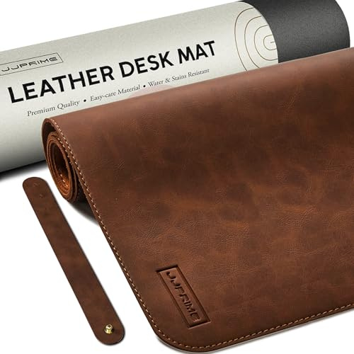 Sous Main Bureau Cuir Imperméable | Grand Tapis Souris 900x400 x2 mm | Mouse Pad XXL Mousepad Accessoires Bureau Travail - Leather Desk Mat/Desk Pad (Tapis De Souris XXL Brun)