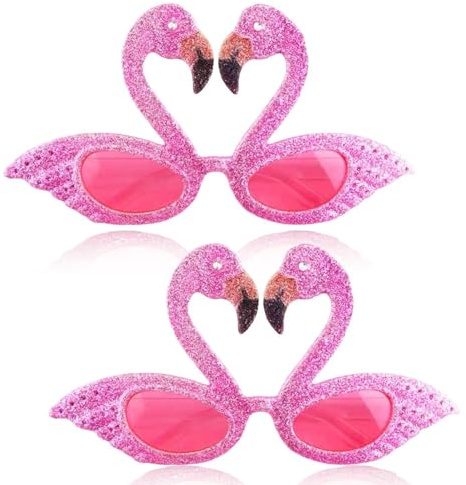 DUINIU 2 Paia Di Occhiali Da Fenicottero Rosa Dorato, Puntelli Fotografici Divertenti E Divertenti Con Personalità, Decorazioni In Maschera, Occhiali Da Festa.