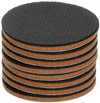 QUARKZMAN 8 Stück Filzgleiter Selbstklebend - 60 x 60 x 5mm (L*B*D) Möbelgleiter Filz - Rund Filzgleiter Stuhl Antirutsch Pads für Möbel, Tisch- und Stuhlschutzschicht - Braun+Schwarz