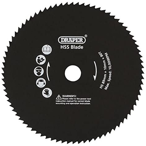 Draper YMPS600SF Wood Cut Blade for Storm force Mini Plunge Saw, Blue, 89 mm