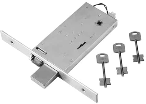 Serratura Elettrica Doppia Mappa Per Porte In Alluminio. Finitura In Acciaio Inox. Con Catenaccio A 4 Mandate E Scrocco. Asole Per Il Montaggio Facilitato Delle Aste Interne/Esterne. Copriforontale In Acciaio Inox, Reversibile. Alimentazione 12V.