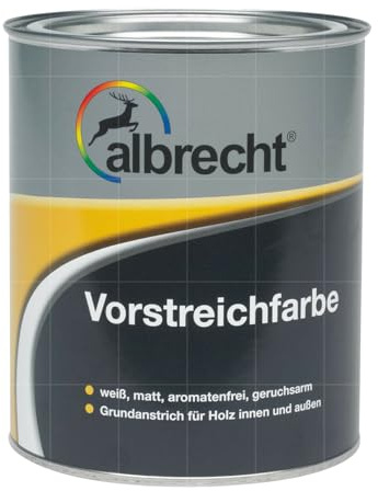 Albrecht Vorstreichfarbe Lack, Grundierung, Haftgrund, Holzgrund, Farbe weiß 375ml