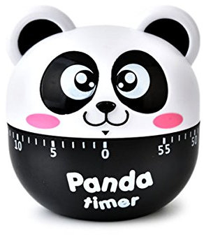 Besttimes Cute Animal Panda Cooking Timers Mechanical Kitchen Timers Boiled Egg Timer for Study Teaching Games (Black)