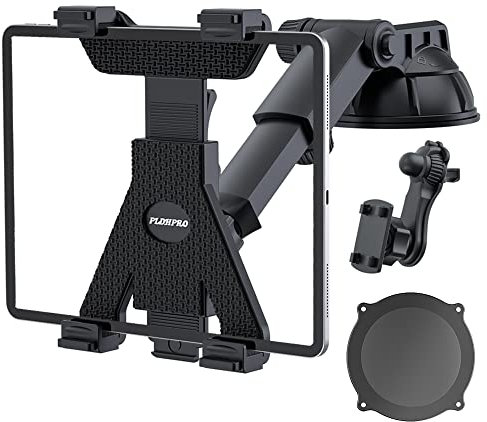 PLDHPRO Universal Tablet Halterung Auto mit Saugnapf – Für i Pad Air/Mini/Pro 6-13 Zoll, Sam Sung Tab Schutzhülle – 360° Drehbar ABS, Teleskoparm – Armaturenbrett/Windschutzscheibe/Lüftung Montage