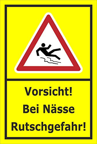 Melis-Folienwerkstatt Schild Rutschgefahr bei Nässe - 30x20cm - 3mm Aluverbund – 20 VAR S00018-126-C