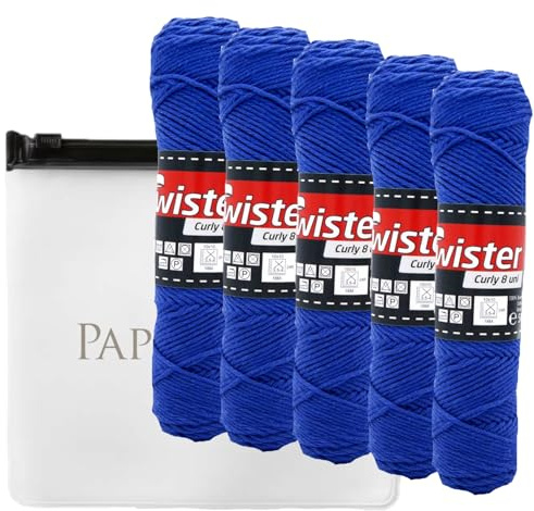 Haekelgarn Baumwollgarn Stricken Haekeln Basteln 5x50g Fb.56 royal inkl.Zippbeutel