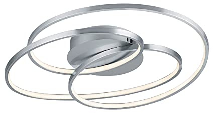 Trio Leuchten LED Deckenleuchte Gale 673916007, Metall Nickel matt, inkl. 38.5 Watt, Switch Dimmer