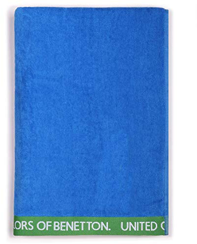 UNITED COLORS OF BENETTON, Toalla de playa 90x160cm 380gsm velour 100% algodón azul Casa Benetton, 90x160