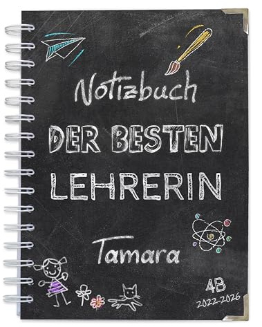Feenstaub Personalisiertes A5 Notizbuch Lehrerin mit Namen, Notizbuch Lehrer, Lehrer Abschiedsgeschenk 4. Klasse, Geschenk Lehrerin Ruhestand, Abschied Grundschullehrerin