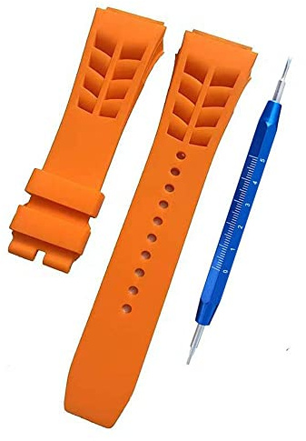 Kevisae Gummi-Silikon-Uhrenarmband, kompatibel mit Richard Mille 25 mm Uhrenarmband, 25 x 20 mm, Richard Mille Gummi-Uhrenarmband, 25 x 20 mm