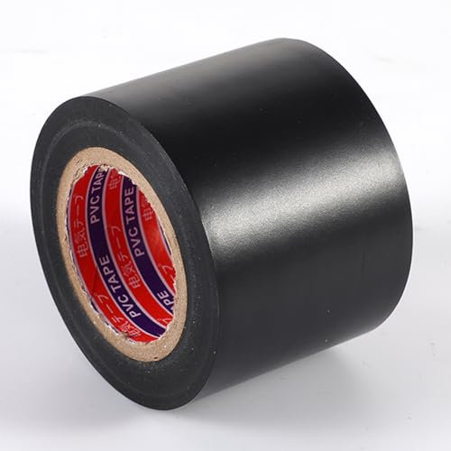 QHC sehen Wide Electrical Tape Waterproof, 50mm x 20m, Strong Self-Adhesive PVC Insulation Tape for Insulating, Repairing and Protecting Electrical Wires,1 Roll Black