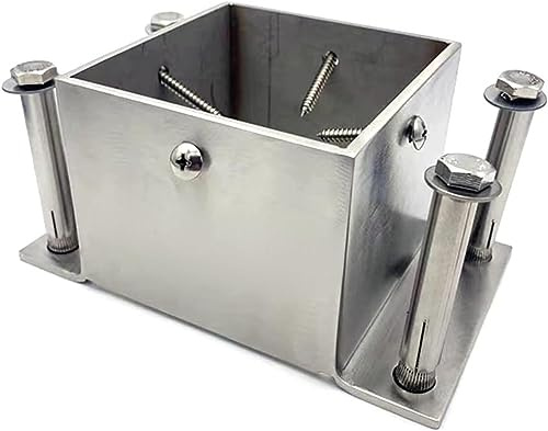 ANDRAX Stainless Steel 304 Post Base 2x2 3x3 4x4 5x5 6x6 7x7 8x8 Inch, Heavy Duty Square Bracket for Concrete/Wood Deck/Pergola/Mailbox, Railing Post Anchors