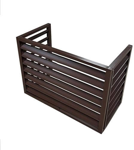 Unidad exterior cubierta protectora de aire acondicionado central de aleación de aluminio para todo clima, persianas antirrobo, soporte aire acondicionado exterior, resistente y duradero ( Color : THR
