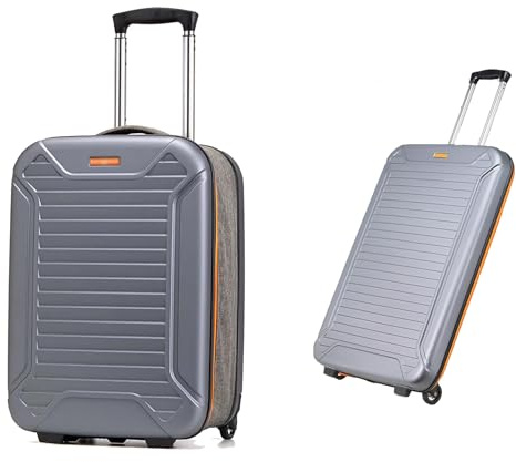 Maletas Equipaje plegable, maleta de mano ligera de 20/24 pulgadas con asa retráctil y ruedas silenciosas, juego de maleta plegable for mujeres y hombres, cerradura TSA ( Color : Orange , Size : 20inc