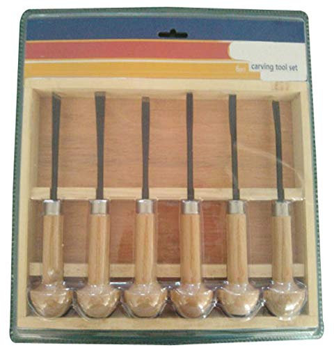 BomDog Meißel, Schnitzmeißel-Set, Mikro-Holzschnitzmeißel-Set Mit Holzkiste Und Buchengriff, Diy-Skulptur-Schnitzset Für Erwachsene Anfänger (6 Stück)