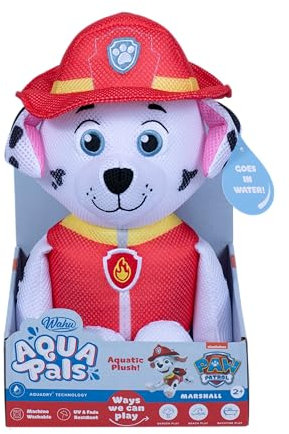 WAHU - AQUA PALS - Marshall PAW PATROL - Giocattolo di Peluche Acquatico per Bambini da 2 Anni in Su - Asciugatura Rapida - Peluche Impermeabile - Gioco in Piscina e Vasca da Bagno - Paw Patrol