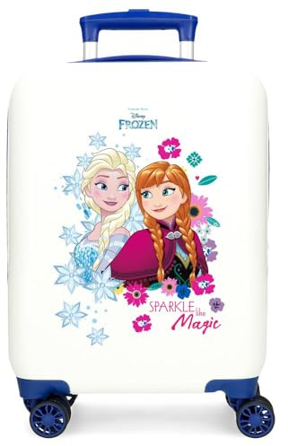 Joumma Disney Sparkle Like Magic Kabinväska Vit 33 x 50 x 20 cm Styv ABS Sidokombinationslås 28,4L 2 kg 4 Dubbla Hjul Bagage Hand, Vit, Kabinväska