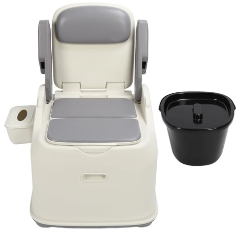 Elderly Care Chaise de toilette portable avec main courante rotative et assise large pour personnes âgées Bleu 61 x 60 x 57 cm Soins personnels Santé et beauté (gris)