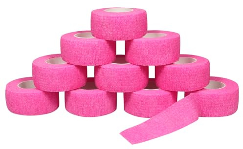 Nutoko 12 Rolls Venda Cohesiva Venda Cinta Bendaje Adhesiva 2.5CM X 4.5M Vendaje Autoadhesivo Deportiva Tape Elástico Adhesiva Impermeables Cinta Autoadhesiva para Manos, Pie, Rodillas Esguinces