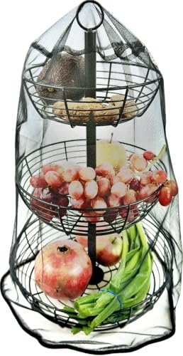 Auroni Zanzariera a rete per alzata a 3 piani, protezione dalla frutta, contro gli insetti, niente più mosche sulla frutta, senza alzata, protezione contro le mosche,