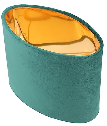 Stofflampenschirm Oval, Grün, 1 Stück, E27, für Wand und Stehlampen | Lampenschirm Oval, Stoffbezug mit Robuster Form, für Desktop Deko und Einfache Montage