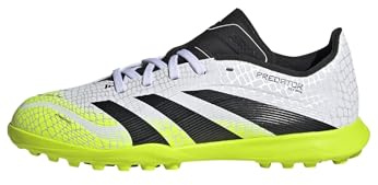Adidas Unisex - Bambini Predator League Turf Football Boots Kids, Cloud White/Core Black/Lucid Lemon, 33 1/2 EU