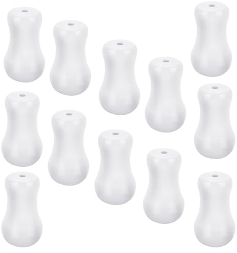 12 Pcs White Blind Pull Cord Knobs, Window Blinds Wood Cord Tassels Blind Cords Pulls Drops Pull Wooden Hanging Ball Pulls Blinds Cords Replacement Parts for Curtain Craft