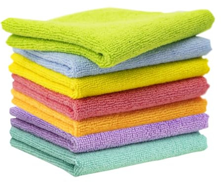 LiangYuanZen Lot de 7 chiffons en microfibre de 30 x 30 cm de qualité supérieure, super absorbants et lavables, pour le nettoyage de voiture, idéal pour la cuisine et la maison, sept couleurs