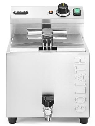 MBH Friteuse électrique professionnelle XL 10 litres 10 kW haute puissance GOLIATH Friteuse profonde XL avec robinet de vidange pour l'hôtellerie.