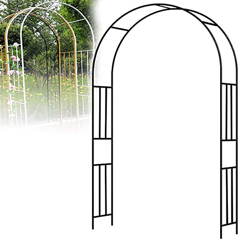 Arco per rose in metallo per giardino di nozze all'aperto in ferro battuto pergolato da giardino con piante rampicanti oro e nero 300 × 240 cm e 180 × 240 cm