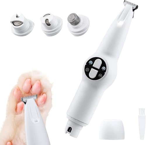 Tolesum 2 in 1 Tosatrice & Lima Elettrica per Unghie per Cani e Gatti,Tagliacapelli Ricaricabile per Gatti Rasoio Cane Tosatrice con Luce LED, Tosatore Toelettatura per Animaliper tagliare