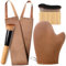 Lot de gants autobronzants 4 en 1 pour le dos : 1 gant, 1 applicateur pour le dos, 1 applicateur pour le visage, 1 brosse pour le corps