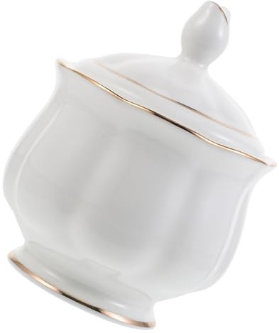 MUCKLILY Barattolo con Coperchio Ermetico Bianco in Ceramica Zucchero e Conservazione Alimentare Contenitore Raffinato Resistente All'umidità per Zucchero per Cucina