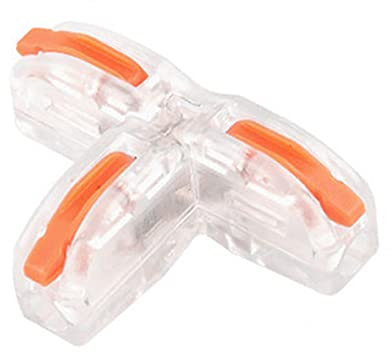 Compact Wire Connector T-type Push In Wiring Terminal Block Cable Splitter For Solid Single Flexible Electric Wires Wire Connectors Push-in Crimp Tool Plugs For Landscape
