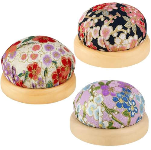 3Pcs Pin Cushion Set, Pin Cushions for Sewing with Soft Fabric, Portable Wrist Pin Cushion for Quilting, Jewelry Making, DIY Crafts, Good for Beginners and Crafters