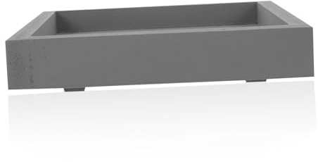 Abaodam Vassoio Sottovaso Rettangolare in Cemento Effetto Grigio Vassoio Riutilizzabile per Piante da Interno ed Esterno Resistente e Antiscivolo per Bonsai e Fioriere