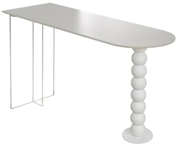 Bartabeller Vitt skifferbarbord med akrylram, rektangulärt högt bord for kök, matsal, vardagsrum Bar Bordets Högbord(160 * 50 * 105cm)