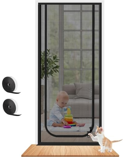 Cat Screen Door, Pet Screen Door Black Multiple Sizes(80x200cm)