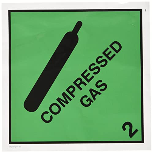 Viking Signs LN637-S20-V Compressed Gas Sign, Vinyl, 200 mm x 200 mm