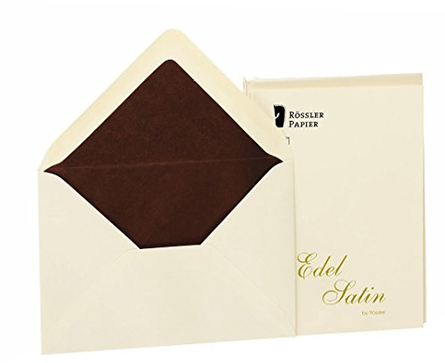 Rössler Papier - Edel Satin - Briefumschlagpack 20/C6 mit Seidenfutter, ivory