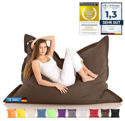 LAZY BAG® Pouf Géant XXL 180x140 cm - Bean Bag Nylon, Gris