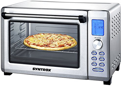 Syntrox Germany - Mini forno digitale in acciaio inox, da 38 l, con ventilazione e girarrosto