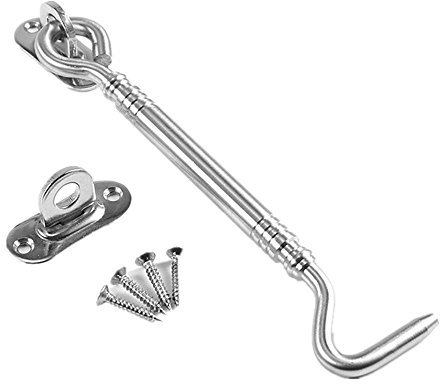 byou Sturmhaken,Tor Haken Edelstahl Mehrzweck Haken öse zum Schuppen Tor Garage Tür Windows Kabine 6inch